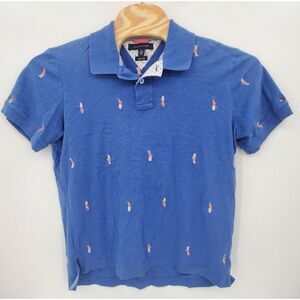 Tommy Hilfiger Slim Fit Short Sleeve Hula Girl Embroidered Polo Men's Size Large